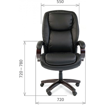 Кресло для руководителя "Chairman 408", кожа, металл, дерево, черный - 4