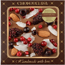 Шоколад молочный "Ежевика, кокос, миндаль", 75 гр