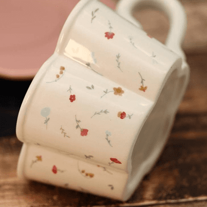 Чашка с блюдцем "Cozy dishes", керамическая, 430 мл., белый, розовый - 7