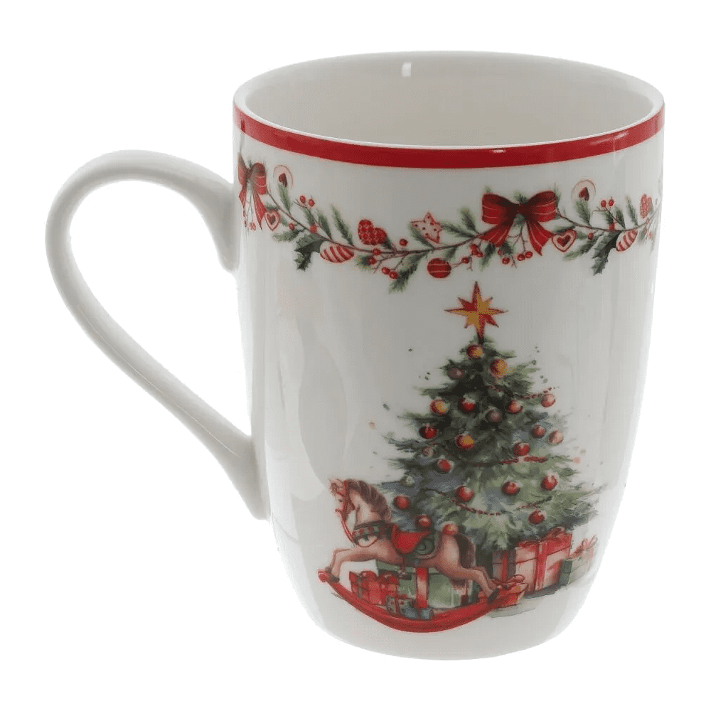 Кружка фарфоровая "Елка", 350 мл. , разноцветный - 2