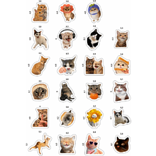 Набор наклеек объемных "Котики", А6, 4 листа, 23 шт