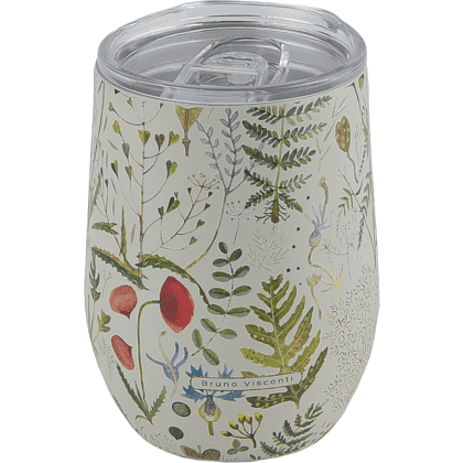 Кружка термическая "Flora. Луговые травы", металл, пластик, 360 мл, белый