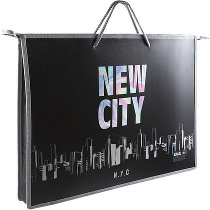 Папка для чертежей и рисунков "New City", А3, молния, черный - 5