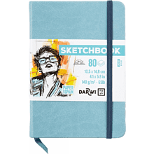 Скетчбук "Darwi", 10.2х14.2 см, 140 г/м2, 80 листов, светло-голубой