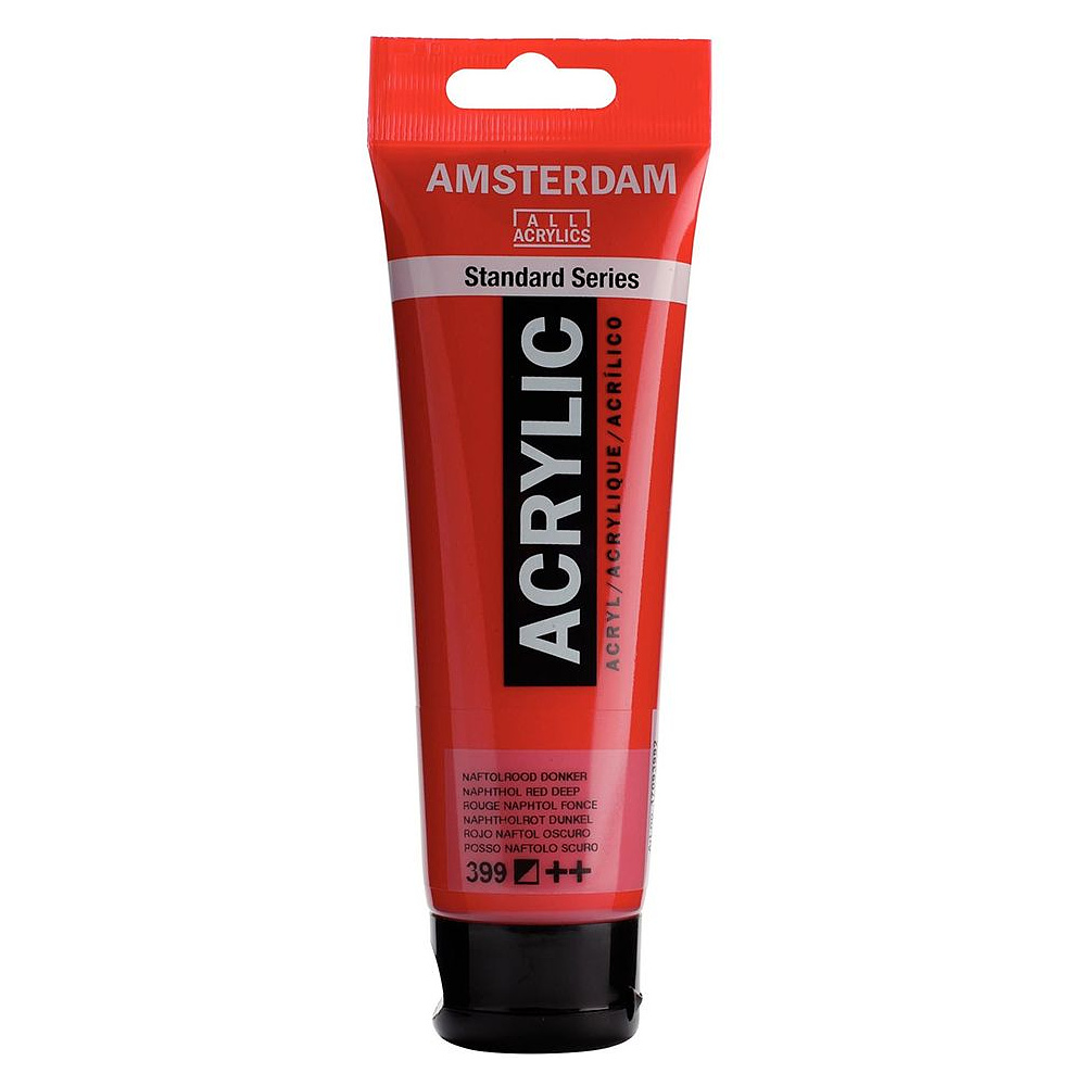 Краски акриловые "Amsterdam", 399 красный нафтоловый темный, 120 мл, туба