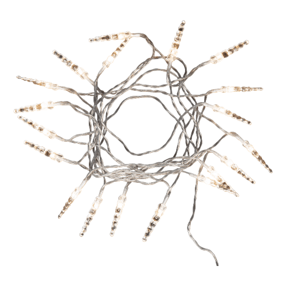 Гирлянда электрическая LED "Нить" с насадками "Сосулька", 5 м, тепло-белый