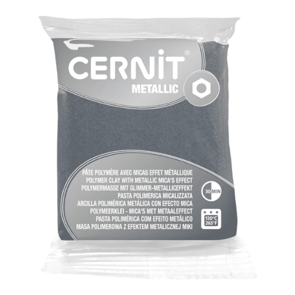 Полимерная глина "Cernit Metallic" 56 г, 80 серебро