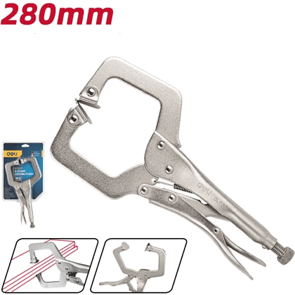 Клещи Deli YS DL20011, зажимные, С-образные с фиксатором, 280 мм - 5