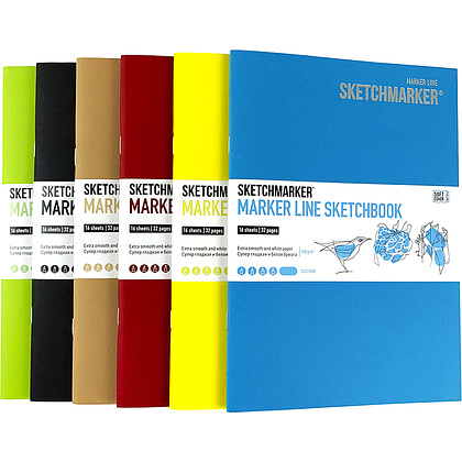 Скетчбук "Sketchmarker marker line", 17.6x25 см, 160 г/м2, 16 листов, лайм - 2