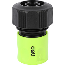 Соединитель-коннектор для шлангов Deli GS EDL8795, 3/4", быстросъемный, черный, зеленый