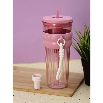 Кружка термическая "Тамблер Embrace", 750 мл., пластик, розовый - 5