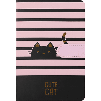 Книга записная "Meow", А5, 130х190 мм, 128 листов, линейка, на магните, ассорти - 6