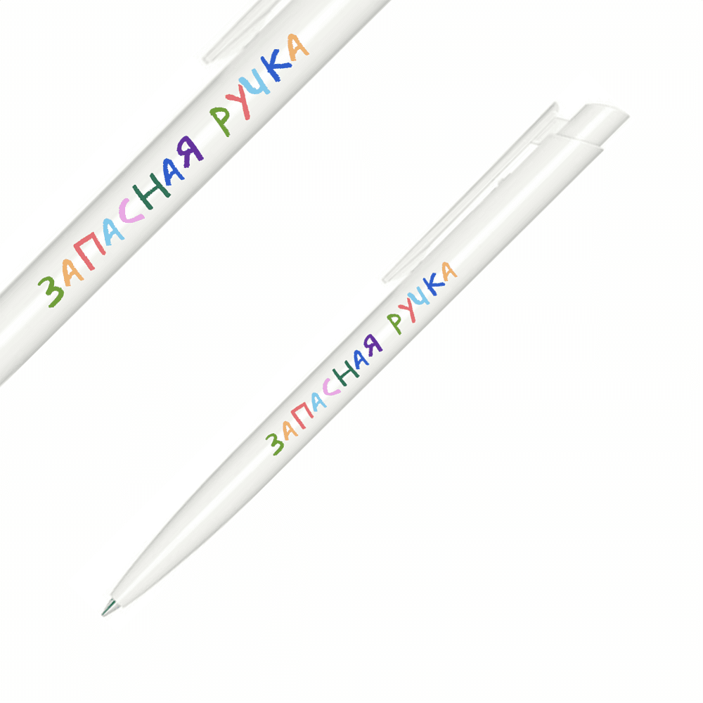 Набор ручек шариковых автоматических "Ручка удачи", 1.0 мм, белый, стерж. синий, 5 шт - 10
