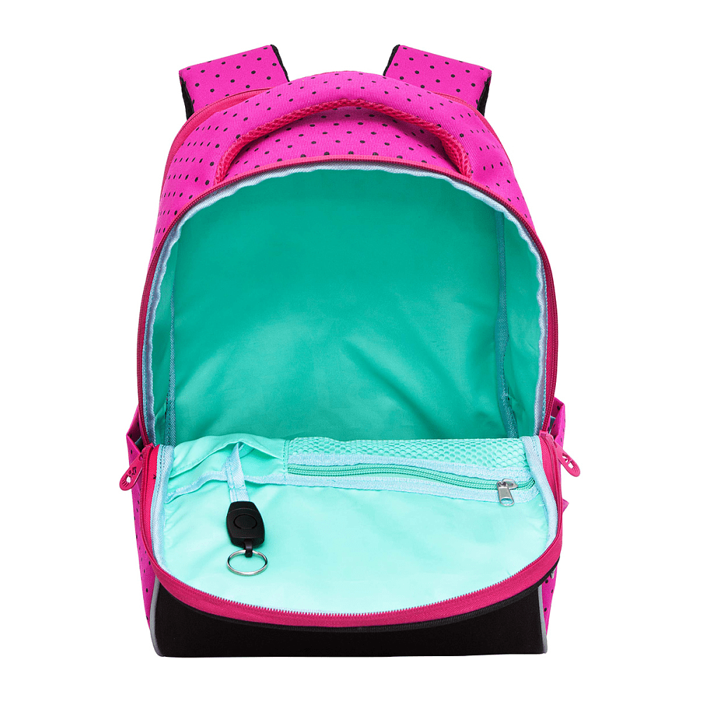 Рюкзак школьный "Greezly", с карманом для ноутбука, черный, розовый - 8