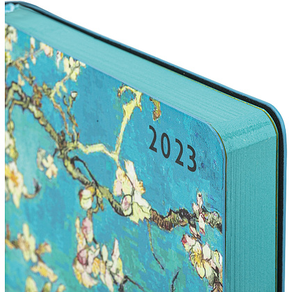 Ежедневник датированный "Цветущий миндаль", А5, 336 страниц, синий, 2023 - 4