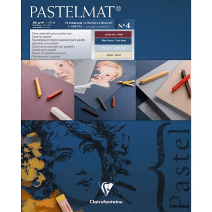 Блок бумаги для пастели "Pastelmat", 24x30см, 360 г/м2, 12 листов, 4 цвета