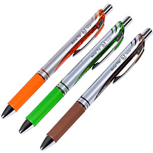 Ручка-роллер "Energel BL77", 0.7 мм, серебристый, салатовый, стерж. салатовый