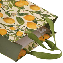 Пакет бумажный подарочный "Flora. Лимоны", 26x32,4x13 см, желтый