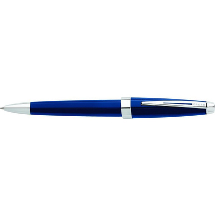 Ручка шариковая автоматическая "Cross Aventura", 0.7 мм, синий, серебристый, стерж. черный - 4