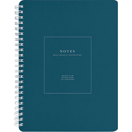 Тетрадь "Notes", A5, 80 листов, точка, спираль сбоку, синий