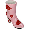 Ваза керамическая "Boot Lips", 19,5x8,5x23 см, розовый, красный - 2