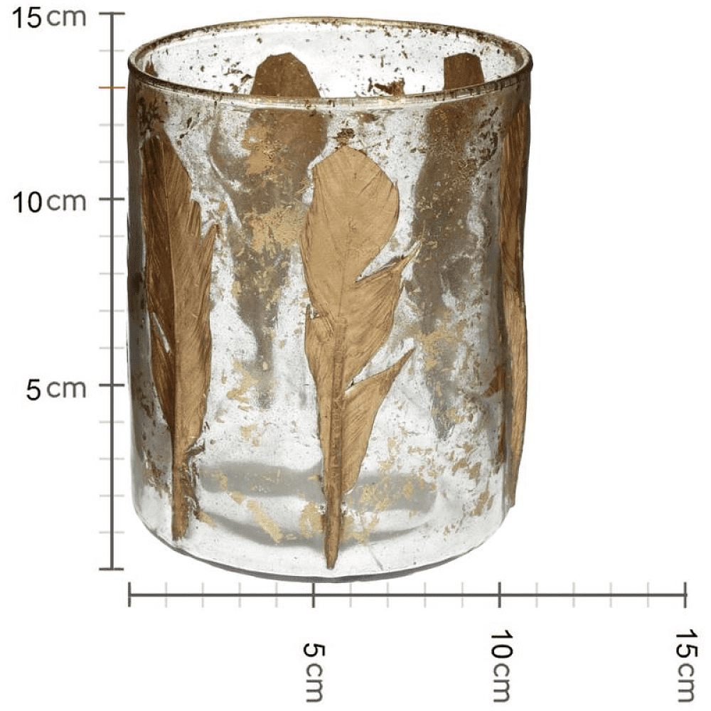 Подсвечник "Feather", стекло, золотой, прозрачный - 3