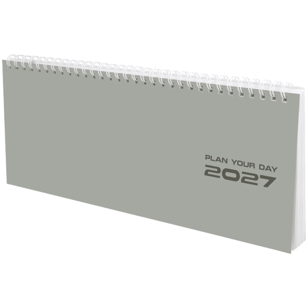 Планинг датированный "Grey style" на 2027 год, 285x112 мм, 128 страниц, серый