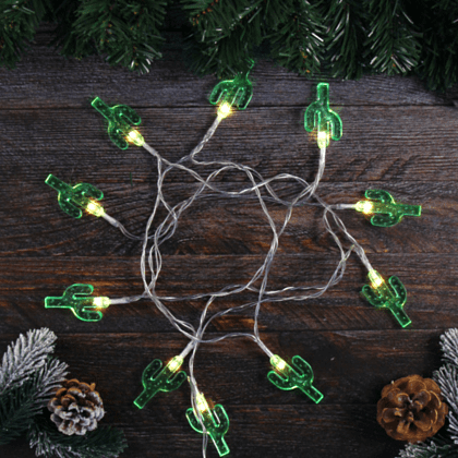 Гирлянда электрическая LED "Нить" с насадками "Кактус", 2 м, тепло-белый - 5