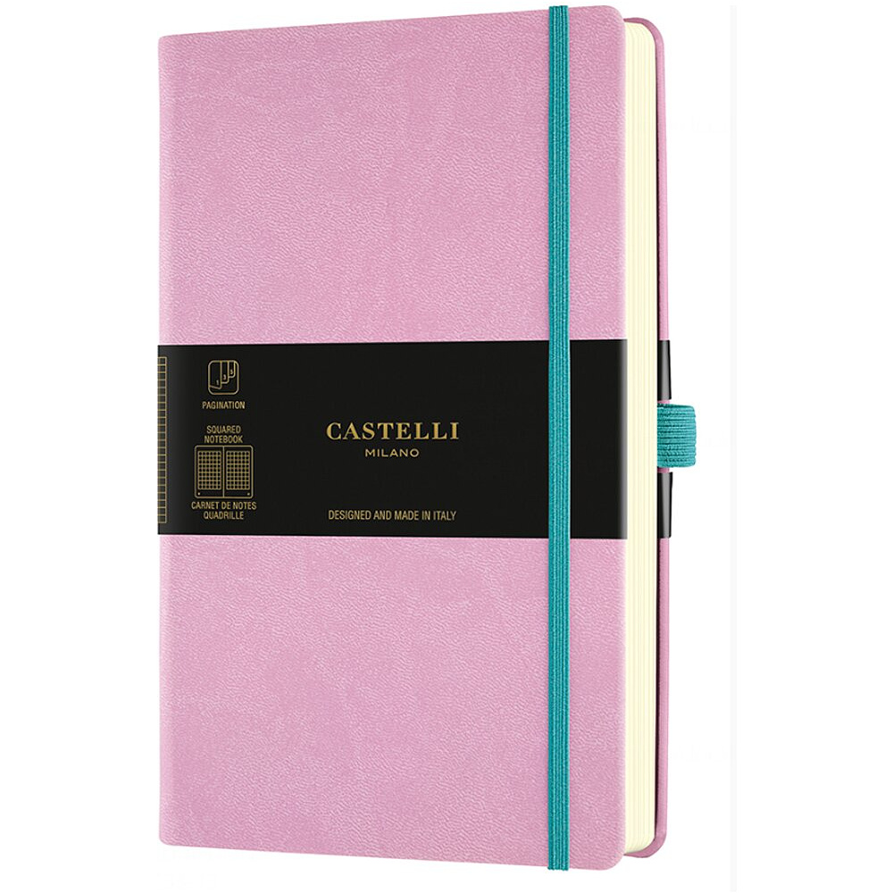 Блокнот Castelli Milano "Aqua Mallow", A5, 120 листов, клетка, коралловый розовый