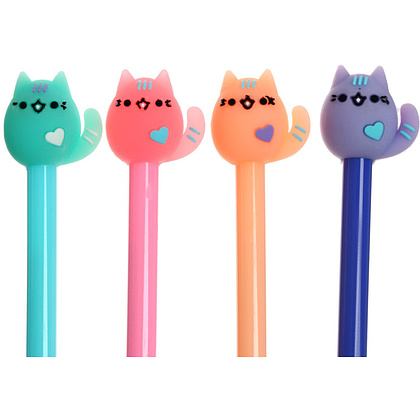 Ручка гелевая "Кошка", 0.5 мм, ассорти, стерж. черный - 3