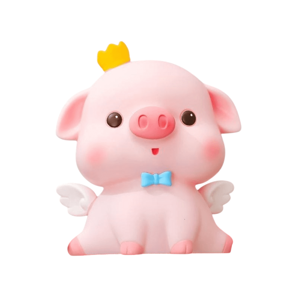 Копилка "Angel pig crown", пластик, розовый