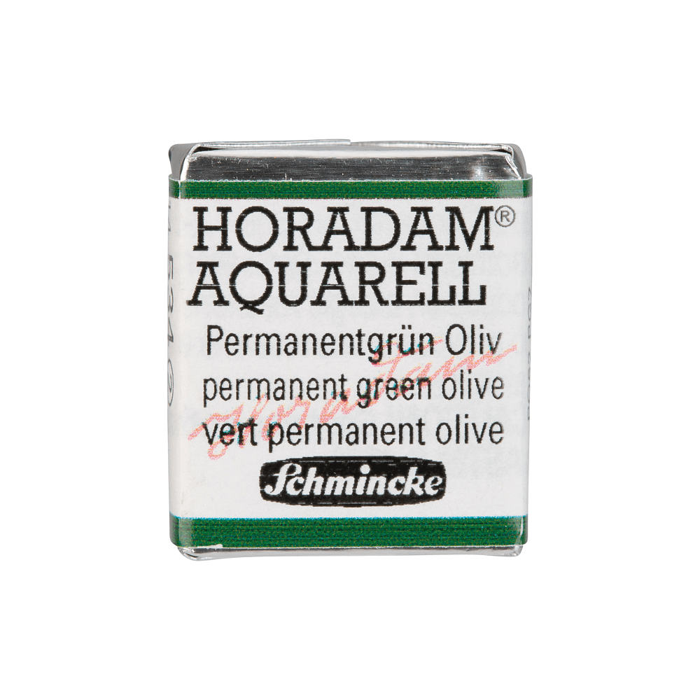 Краски акварельные "Schmincke Horadam", 534 зеленый оливковый перманентный, полукювета