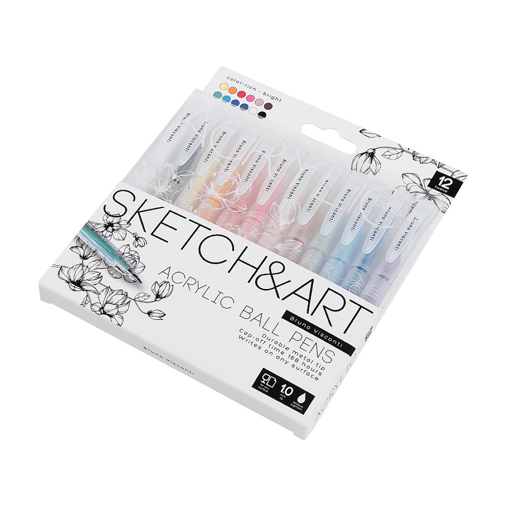 Набор ручек акриловых "Sketch&Art", 1 мм, 12 шт, ассорти - 2