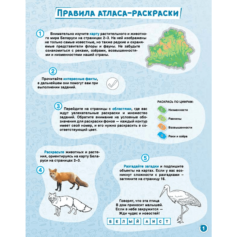 Атлас-раскраска "Растительный и животный мир Беларуси" - 2