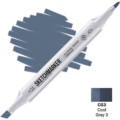 Маркер перманентный двусторонний "Sketchmarker", CG3 серый холодный №3