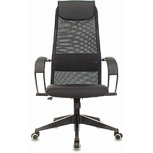 Кресло руководителя "Бюрократ CH-607 TW-01", сетчатая ткань, пластик, черный