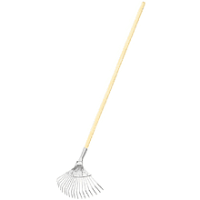 Грабли веерные проволочные, 18 зубьев, с черенком