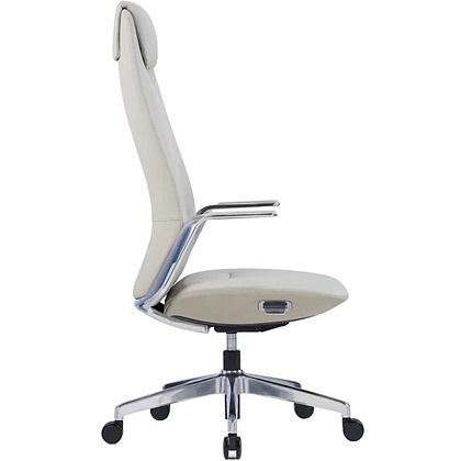 Кресло компьютерное SitZone CH-515A, кожа, алюминий, белый - 2