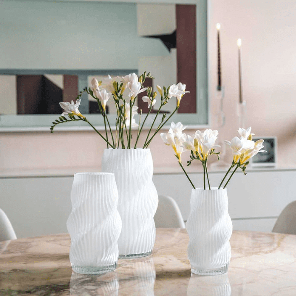 Ваза стеклянная "Verdi", 23 см, белый - 4