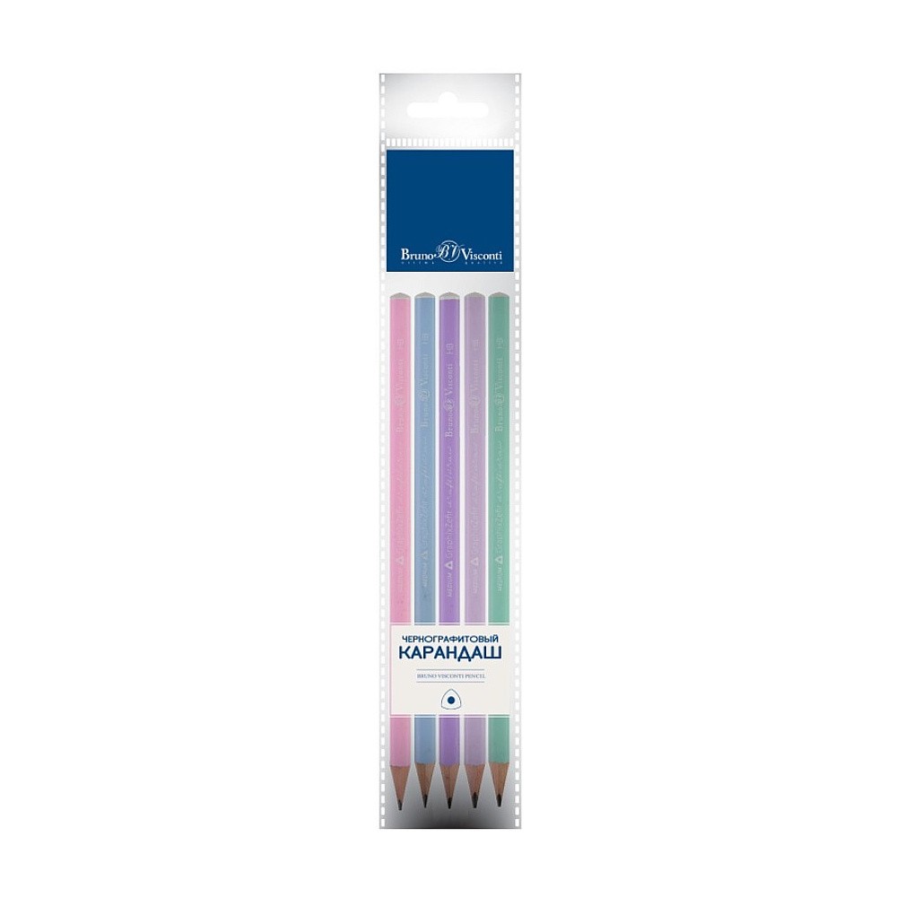 Карандаш простой "Graphix Zefir", HB, 5 шт.