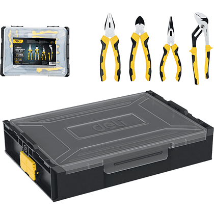 Набор инструментов "Deli", 4 предмета, кейс, желтый, черный - 2