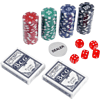 Игра настольная "Покер" в металлическом кейсе (2 колоды карт, фишки 100 штук, 5 кубиков) - 2