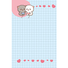 Блокнот "Kawaii Love", 10х15 см, 24 листа, в клетку, сиреневый