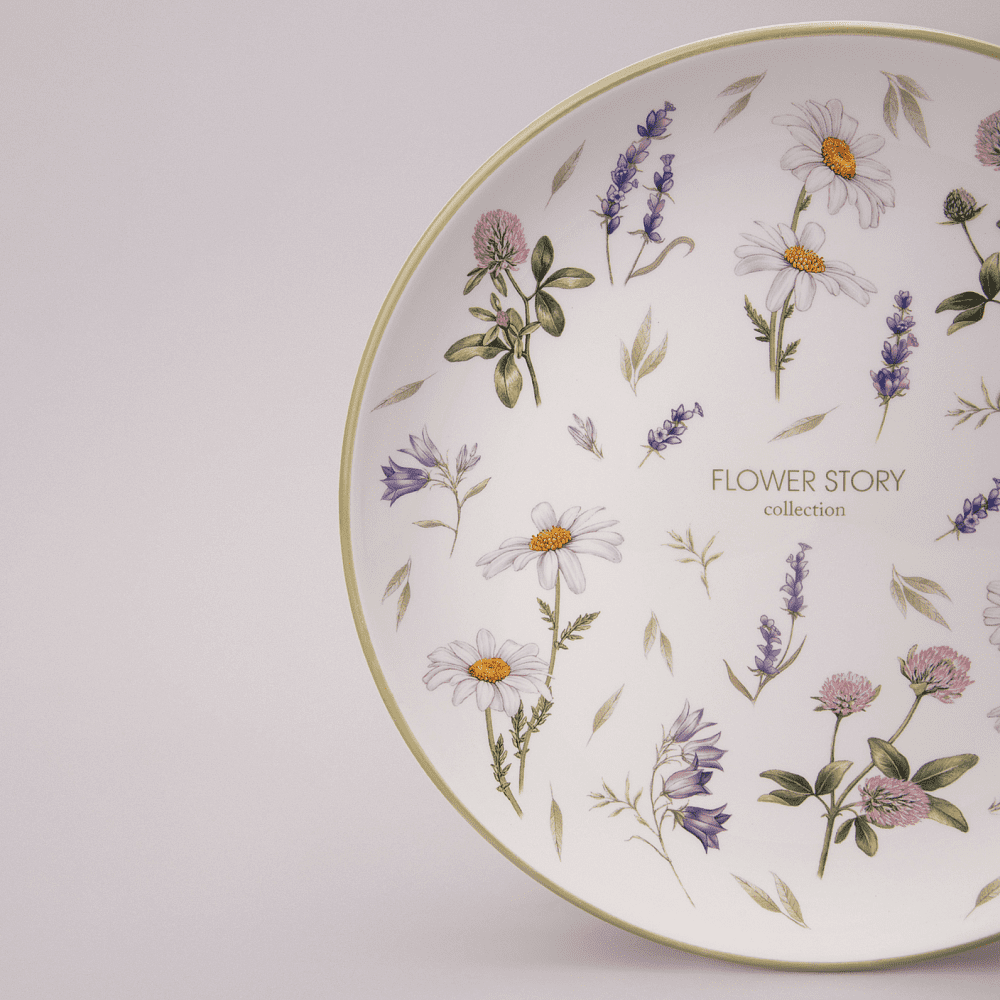 Тарелка керамическая "Flower story", 26 см, белый - 2