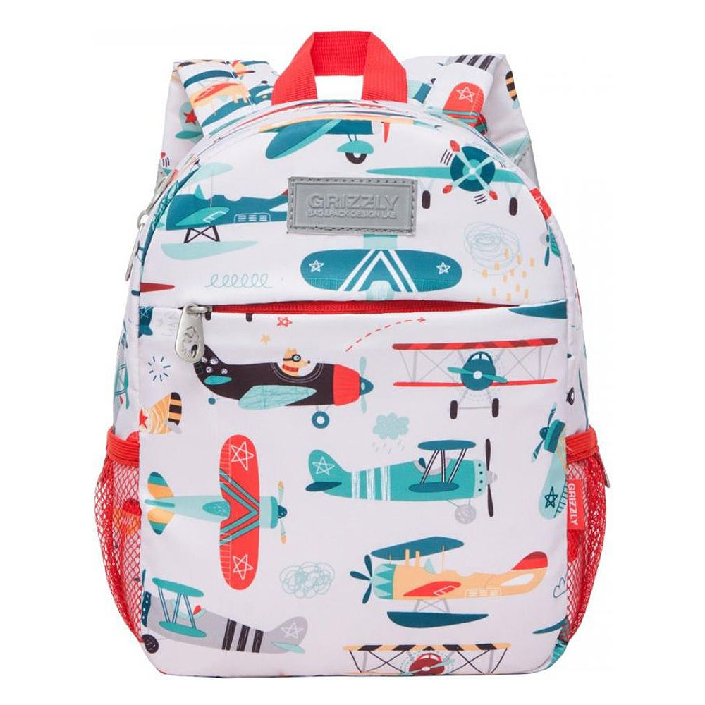 Рюкзак школьный "Planes", белый, красный