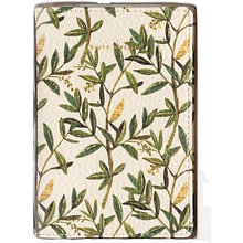 Обложка для паспорта "Flora. Олива", кожзам., белый, зеленый