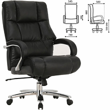 Кресло для руководителя BRABIX "Premium Bomer HD-007", экокожа, хром, черный