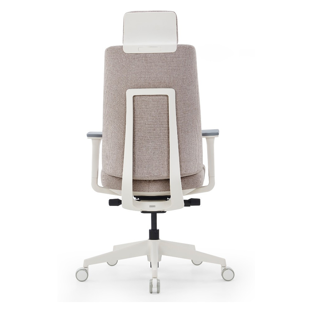 Кресло компьютерное SitZone CH-K55A-BS, ткань, бежевый, пластик, корпус белый - 4