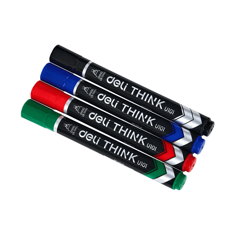 Набор маркеров перманентных "Think", 4 шт, ассорти