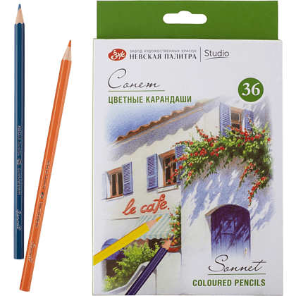 Набор цветных карандашей "Сонет", 36 цветов